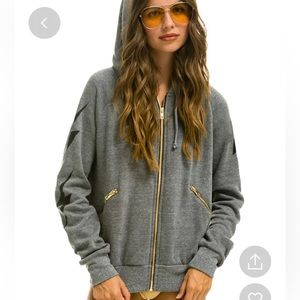 Aviator Nation bolt 4 zip hoodie